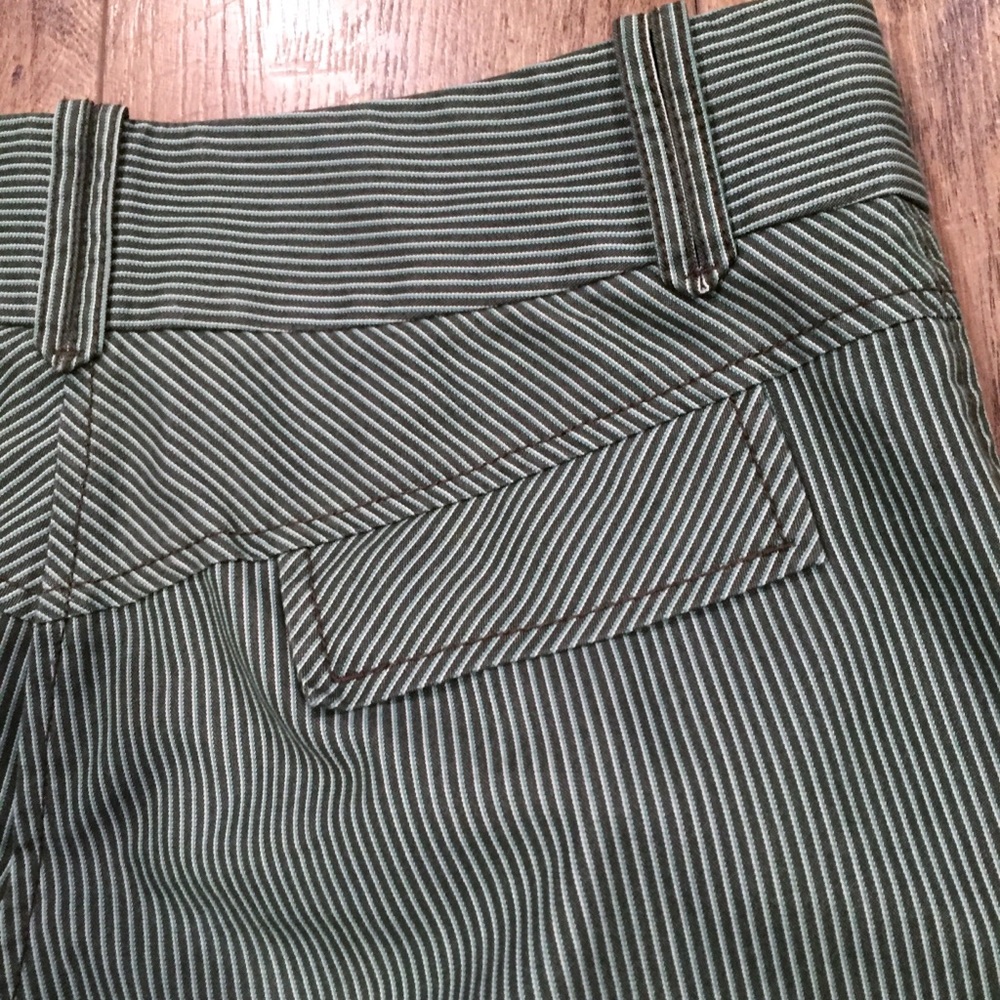 Tom K Nguyen Pinstripe Bermuda Shorts Green - Picture 6 of 7